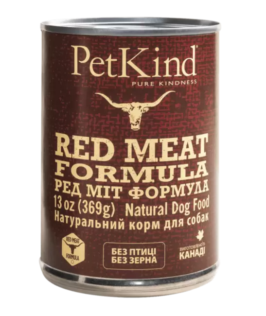 PetKind Red Meat Formula - Влажный корм для собак с канадской говядиной, новозеландским ягненком и говяжьим рубцом, 369 г