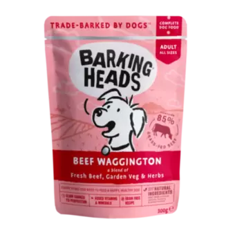 Barking Heads Beef Waggington - Влажный корм "Вуф-строганов" с говядиной и бурым рисом - пауч 300 г.