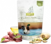 ISEGRIM Pouch Roots Duck & Hearts - Утка с сердечками, овощами, маслом льна и полевыми травами, 410 г