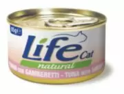 LifeCat - Влажный корм для кошек тунец с креветками 85 г
