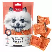 Wanpy soft salmon & fish skin bites - мягкие кусочки лосося лакомство для собак 0.1 кг