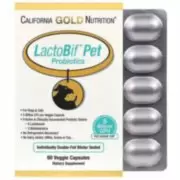 California Gold Nutrition LactoBif Pet - Пробиотики для котов и собак, 5 млрд КОЕ (60 капсул)