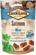 Carnilove Cat Crunchy Snack Salmon with Mint - Лакомство с лососем и мятой для здоровья зубов и десен котов и кошек всех пород, 50 г