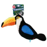 Gigwi Tropicana - Игрушка для собак Плюшевый Тукан с резиновыми крыльями и пищалкой, 38 см