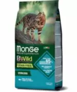 Monge Cat Bwild Grain Free Tonno Con Piselli Сухой беззерновой корм с тунцом для стерилизованных кошек 1,5 кг