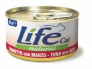 LifeCat - Влажный корм для кошек с тунцом и говядиной 85 г