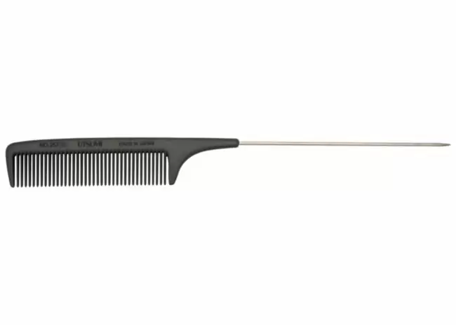 Utsumi Carbon Needle Comb Black Гребень антистатический с ручкой-спицей, 24,5 см