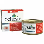 Schesir Tuna with Shrimps - Тунец с креветками в желе для котов, банка 85г