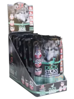 Alpha Spirit DOG Duck Sticks - полувлажные лакомства для собак палочки утка 10г 