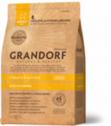  Grandorf (Грандорф) 4 Meat & Brown Rice Adult Mini. 4 вида мяса с бурым рисом для мини пород от 1го года. (27/15) - 1 кг