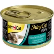 GimCat ShinyCat in Jelly Chicken with Shrimp - Консервы для кошек  с курицей и креветками, 70 г