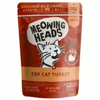 Meowing Heads Top Cat Turkey - Пауч "Аппетитная индейка" для кошек с индейкой, говядиной и курицей. 100 грамм