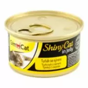 GimCat ShinyCat in Jelly Tuna Cheese - Консерва с тунцом и сыром в желе для кошек, 70 г
