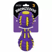 Bronzedog Jumble - Игрушка для собак  звуковая гантель 17,5 см фиолетово-желтая
