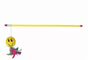 Trixie Игрушка для кошек Палочка-дразнилка Смайлик на резинке (50 см)