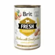 Brit Fresh Chicken with Sweet Potato - Влажный корм с кусочками свежей курятиной и картофелем, 400 г