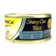 GimCat Shiny Cat Filet Tuna Anchovy - Консервы для кошек с тунцом и анчоусом, 70 г