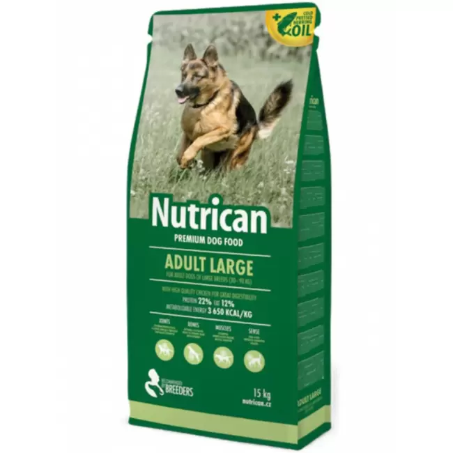 Nutrican Adult Large Breed - Корм для взрослых собак крупных пород, 15 кг