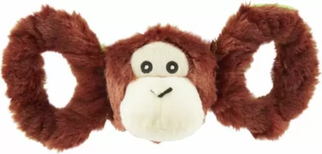 Jolly Pets Tug-A-Mal Monkey Dog Toy - Игрушка пищалка Обезьянка для перетягивания