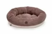 Bagel - Овальный лежак для собак и котов (мех + мебельная ткань)
