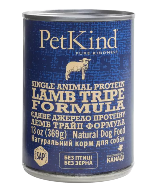 PetKind Lamb Tripe Single Animal Protein Formula - Влажный корм для собак с новозеландским ягненком и овечьим рубцом, 369 г